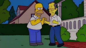 George Bush e Homer 300x169 - Os Simpsons de "A" À "Z": Paródias De Filmes, Personalidades Famosas, Personagens E Curiosidades (Parte 6)