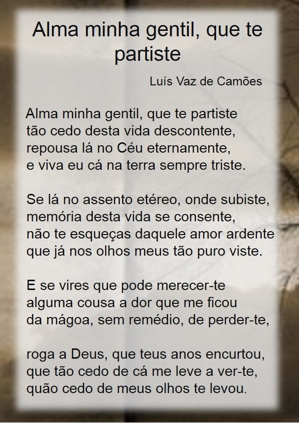 Figura poema 2 - Grandes Nomes da Literatura: Luís Vaz de Camões