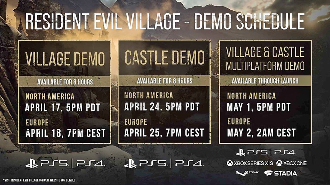 Resident Evil Village Demo Datas e Horarios - Uma Experiência Com A DEMO Village, Expectativas Para A DEMO Castle E Muito Mais!